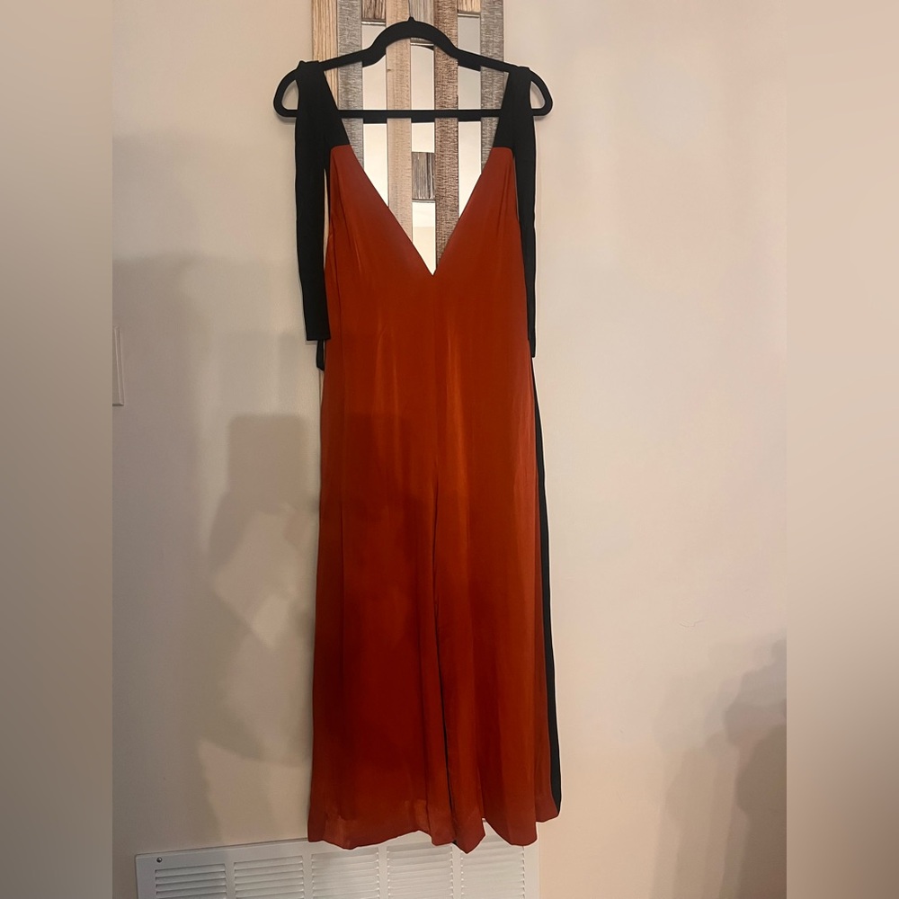 Elegant Orange and Black Jumpsuit